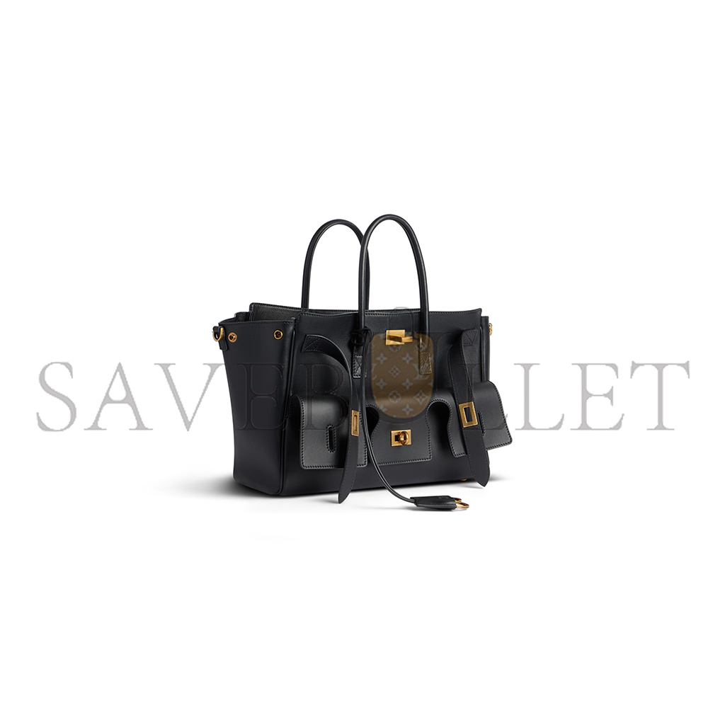 BALENCIAGA WOMEN'S BEL AIR SMALL CARRY ALL BAG IN BLACK 8125452ABAV1000 (29.5*20.3*11.9cm)